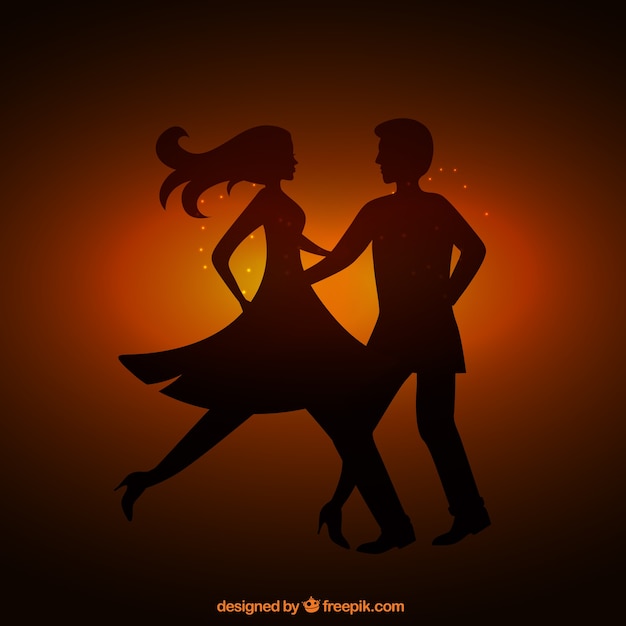 Vector silhouet van een paar dansen