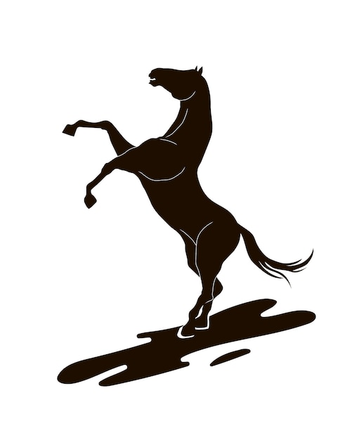 silhouet van een paard dat opstaat.
