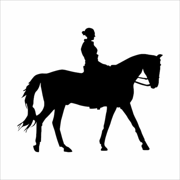 Silhouet van een paardenvrouw