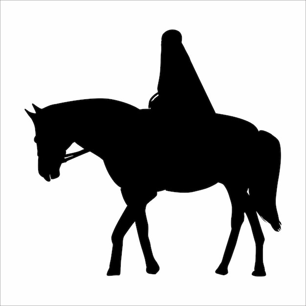 Vector silhouet van een paardenvrouw