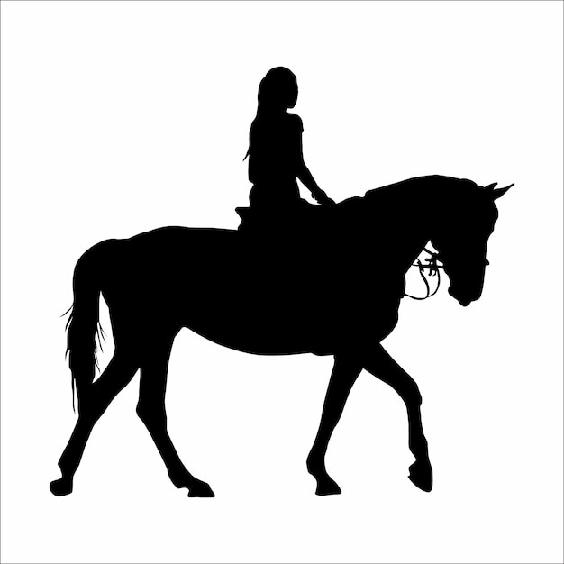 Silhouet van een paardenvrouw