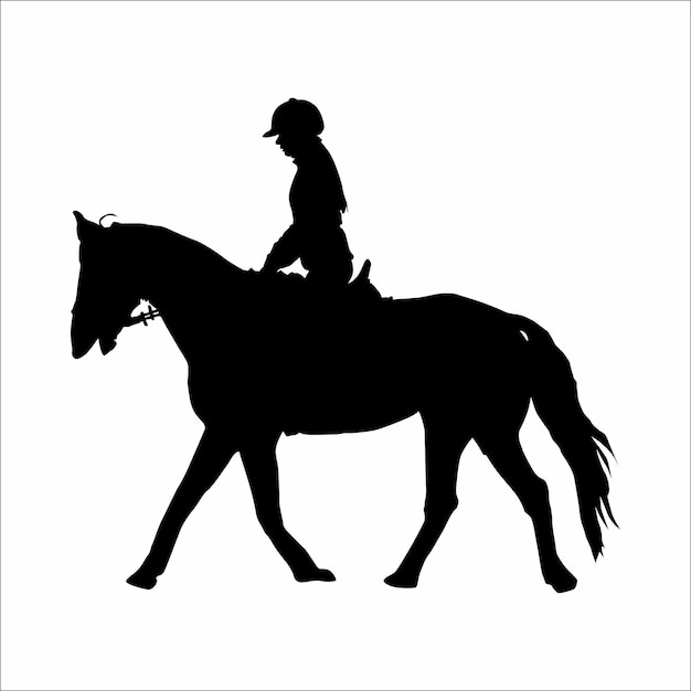 Silhouet van een paardenvrouw