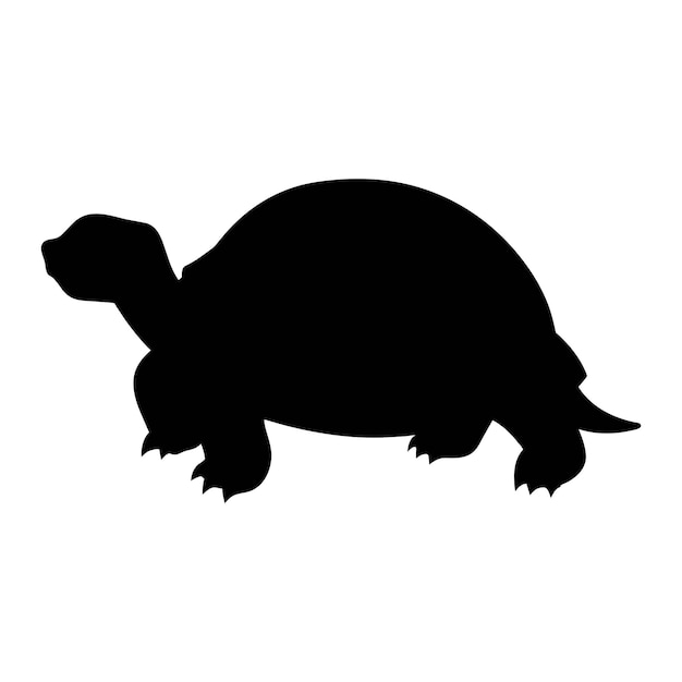 Vector silhouet van een schildpad op een witte achtergrond