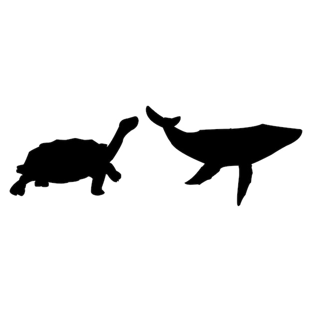 Vector silhouet van een schildpad