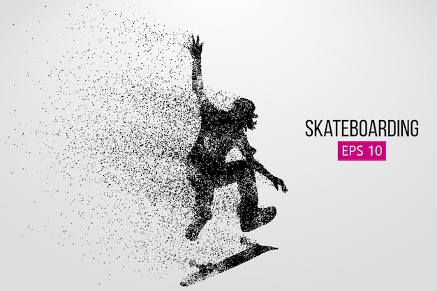 Silhouet van een skateboarder