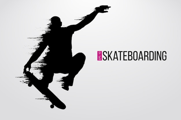 Silhouet van een skateboarder