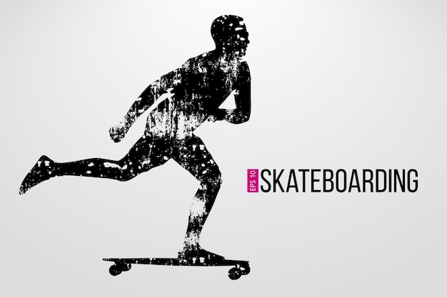 Silhouet van een skateboarder