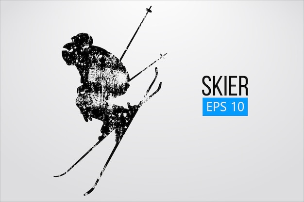 Vector silhouet van een skiër