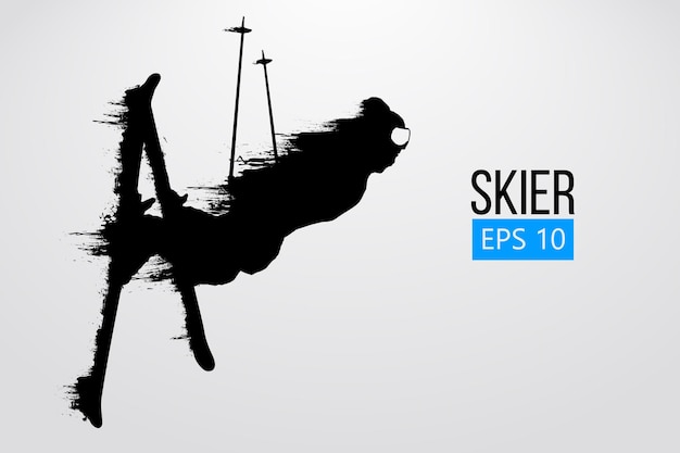 Silhouet van een skiër