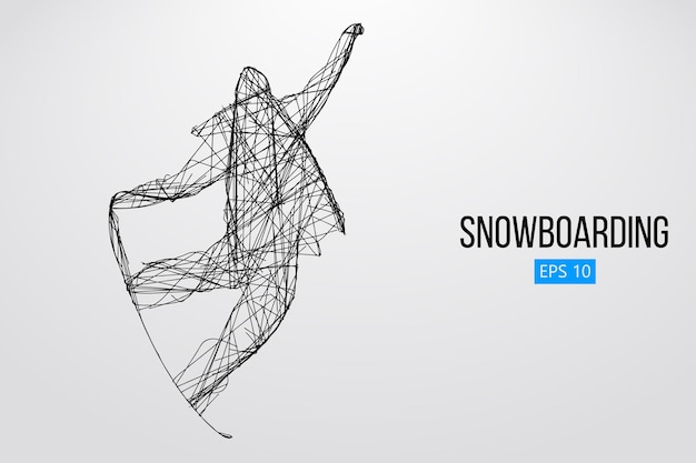 Silhouet van een snowboarder