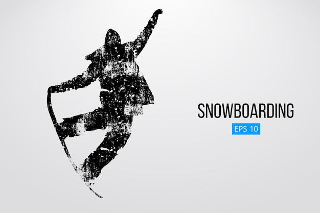 Vector silhouet van een snowboarder