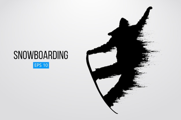 Silhouet van een snowboarder