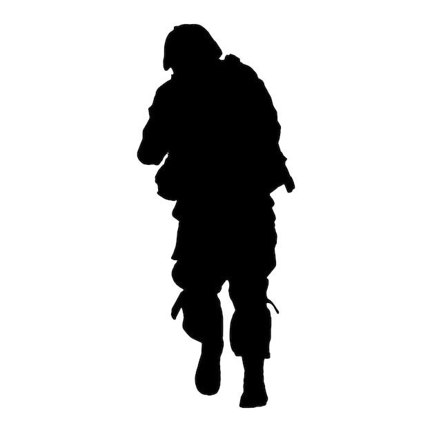 silhouet van een soldaat op een witte achtergrond