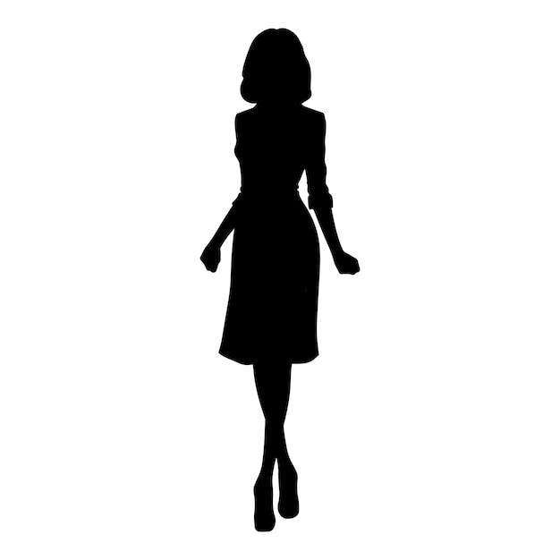 Silhouet van een staande vrouw Vectorillustratie