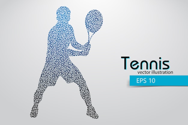 Silhouet van een tennisser