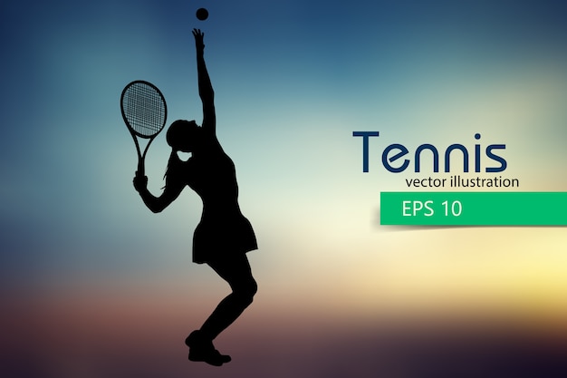 Silhouet van een tennisser