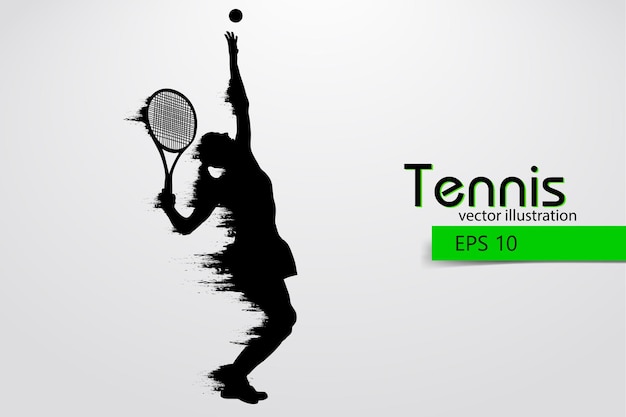 Silhouet van een tennisser