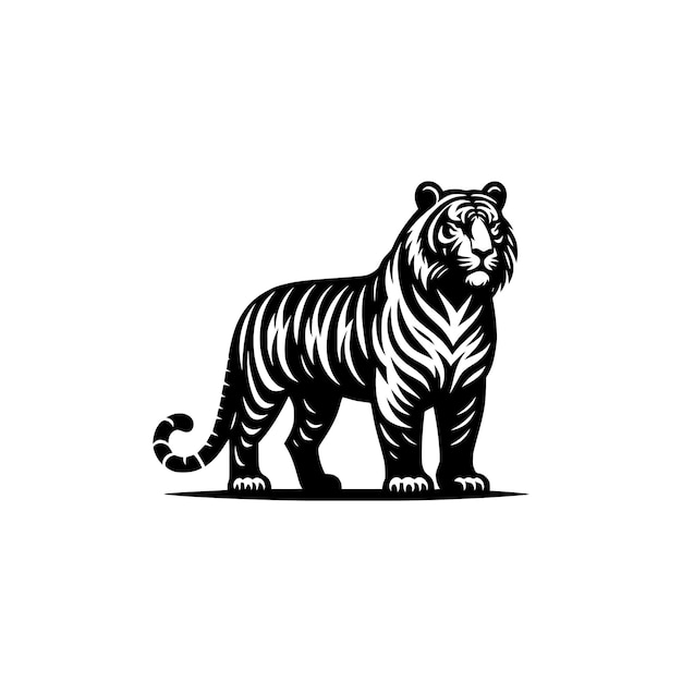 Vector silhouet van een tijger