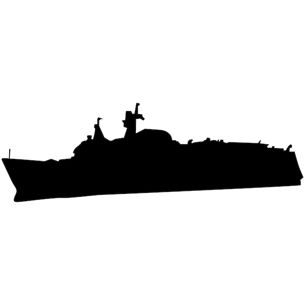 Vector silhouet van een veerboot