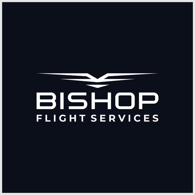 Silhouet van een vliegtuigvorm voor een logo-emblema met betrekking tot luchtvaart in moderne stijl