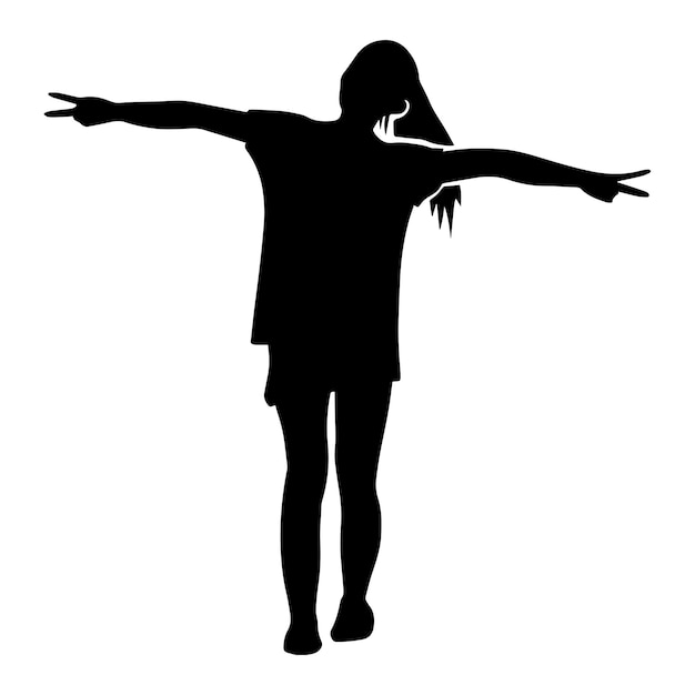 silhouet van een vrouw die haar armen uitstrekt