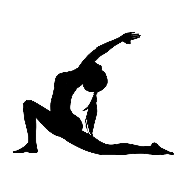 Silhouet van een yoga meisje.