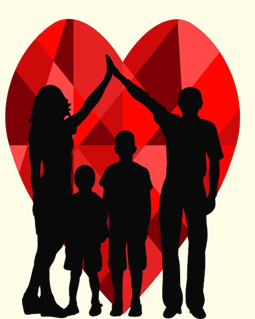 Vector silhouet van familie