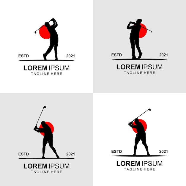 Silhouet van golf logo ontwerp vector