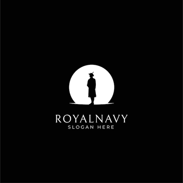 Silhouet van het embleemontwerp van de militaire royal navy royal australian navy captain