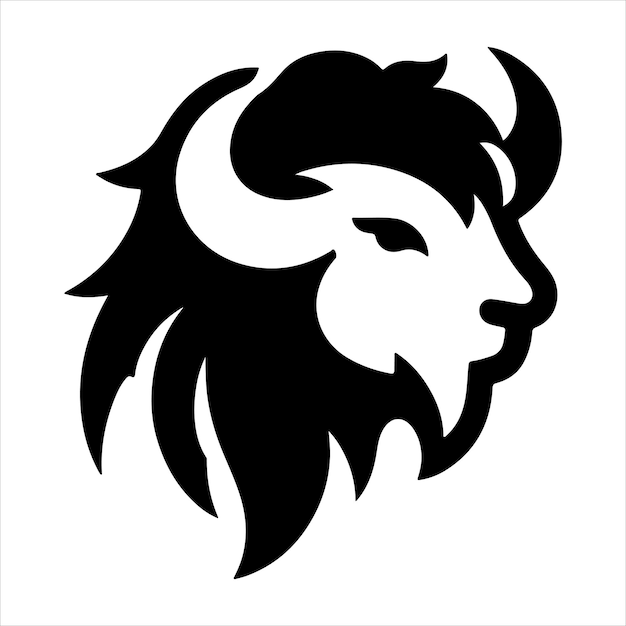 Silhouet van het hoofd van de bison