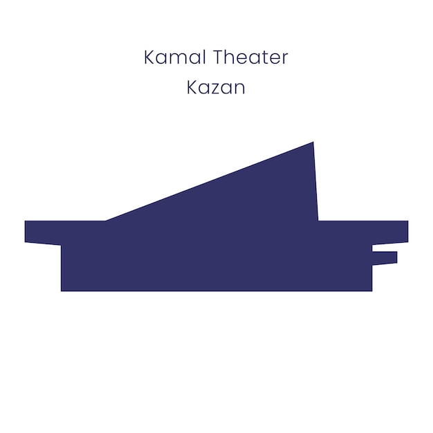 Silhouet van Kamal theater Kazan stad