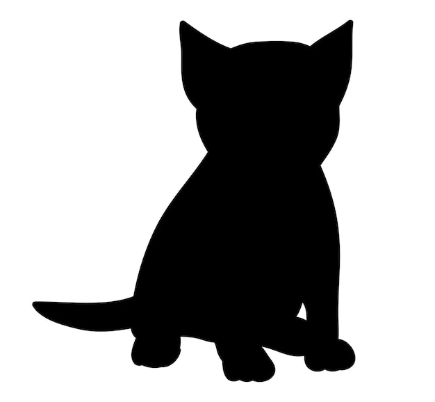 Vector silhouet van kitten