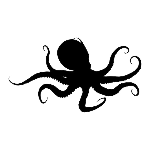 silhouet van octopus vector