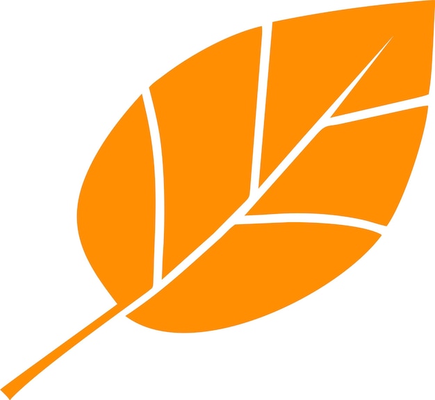 Silhouet van oranje herfst boom blad pictogram in vlakke stijl vectorillustratie