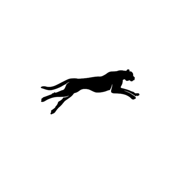 Silhouet van Puma Leopard jaguar Lion Panther Cheetah Tiger logo ontwerp