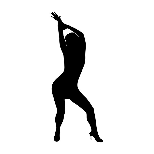 Vector silhouet van sexy woman modemodelling