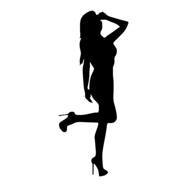 Silhouet van sexy woman modemodelling