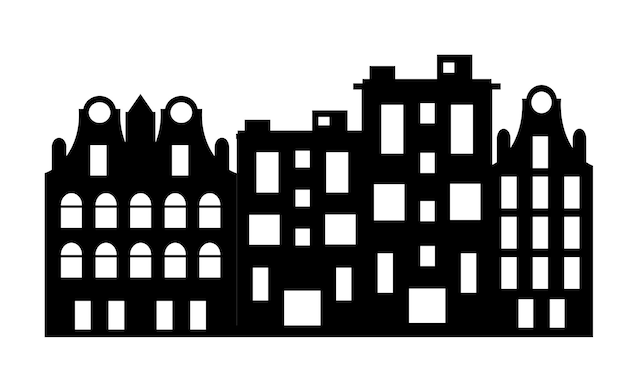 Vector silhouet van stad cityscape skyline landschap background