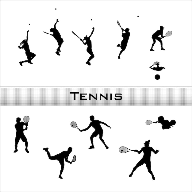 Silhouet van Tennis