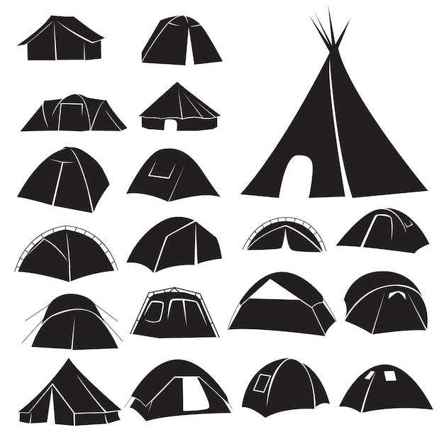 silhouet van tent vectorbundel