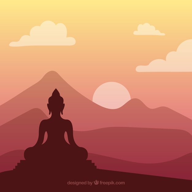 Vector silhouet van traditionele budha