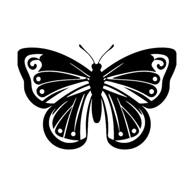 Vector silhouet van vlinder monochrome vectorillustratie