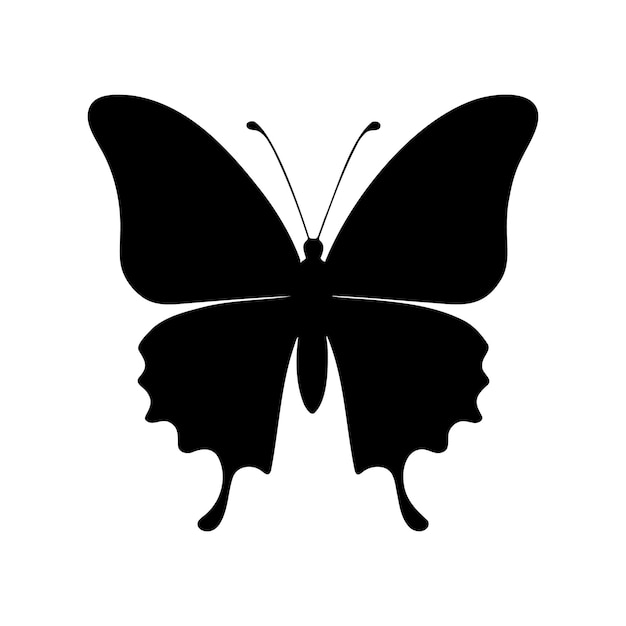Vector silhouet van vlinder monochrome vectorillustratie