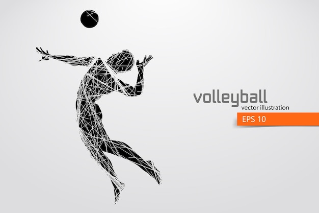 Silhouet van volleyballer, man