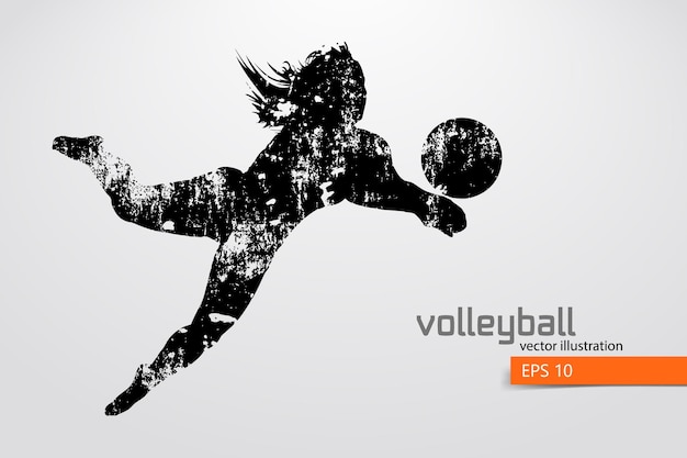 Silhouet van volleyballer, woman,