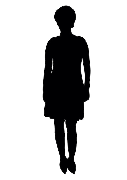 Silhouet van vrouw staan vectorillustratie