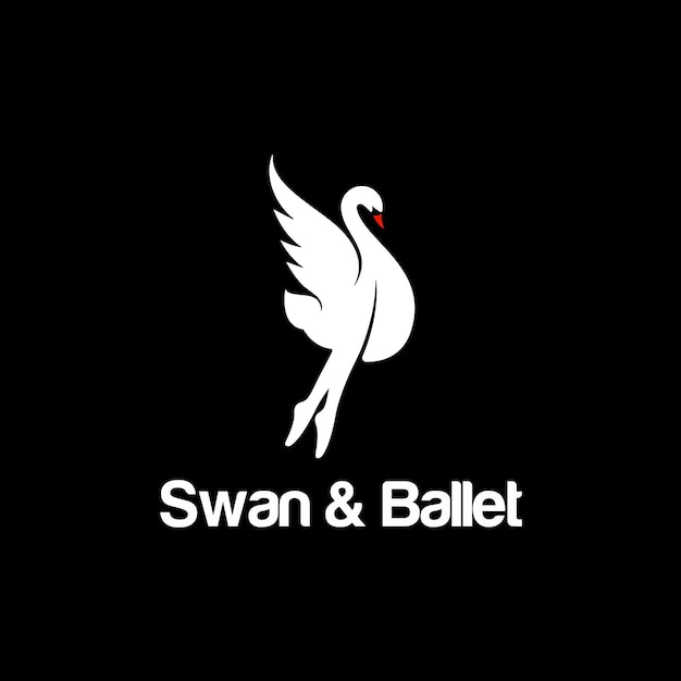 silhouet van zwaan en balletlogo