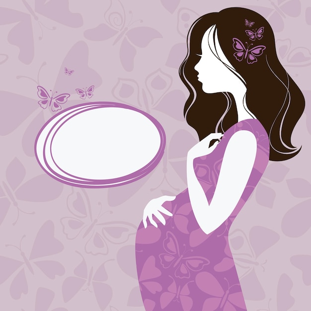 Silhouet van zwangere vrouw