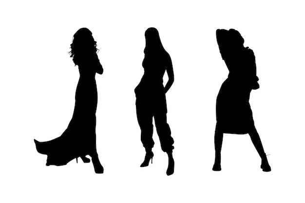 Silhouet vector afbeelding van glamoureuze vrouw