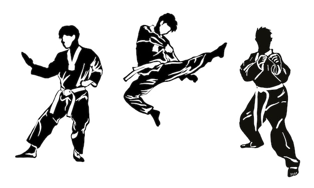 silhouet vector taewkwondo vector logo